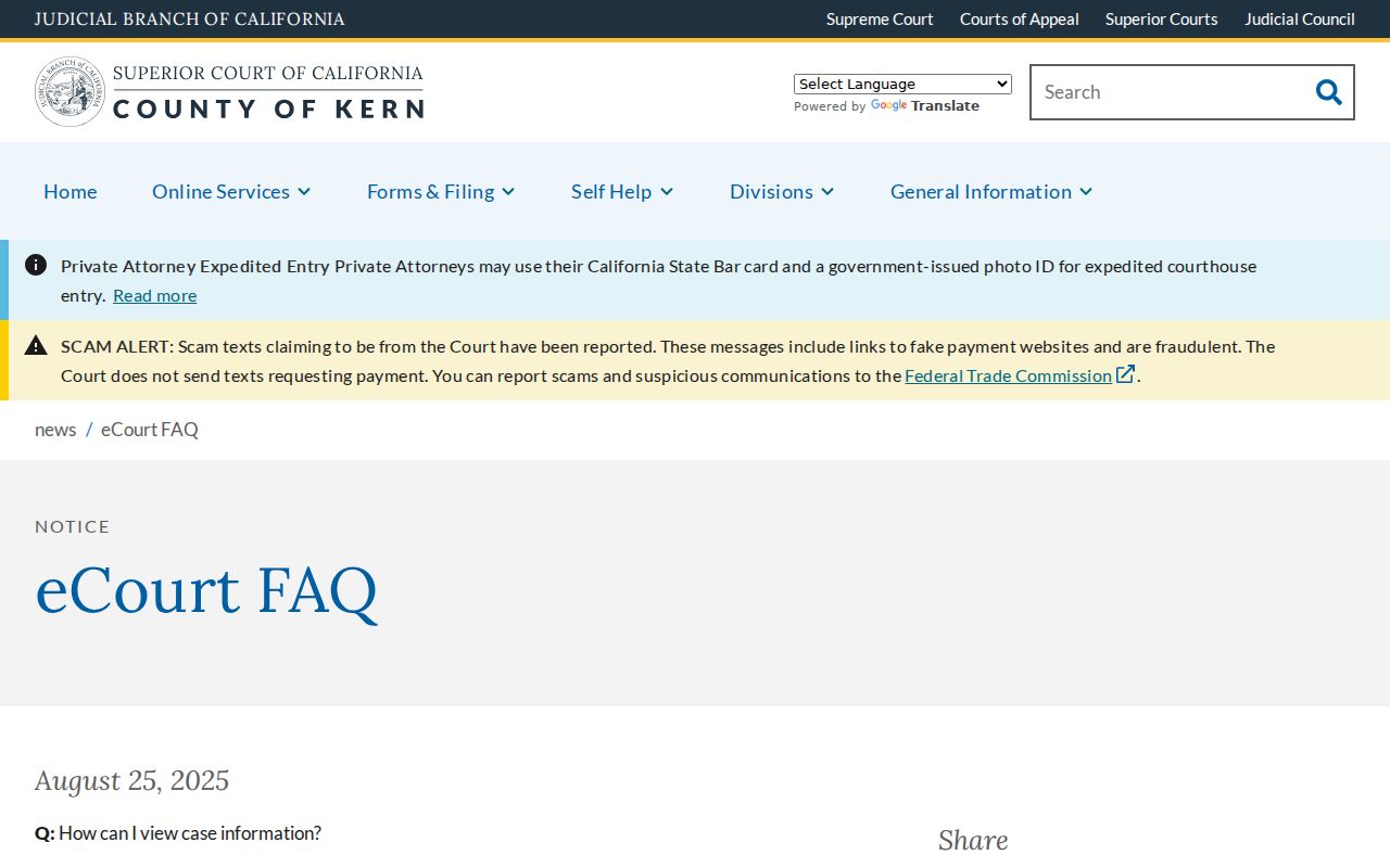 Ridgecrest resident lookup eCourt account guidance